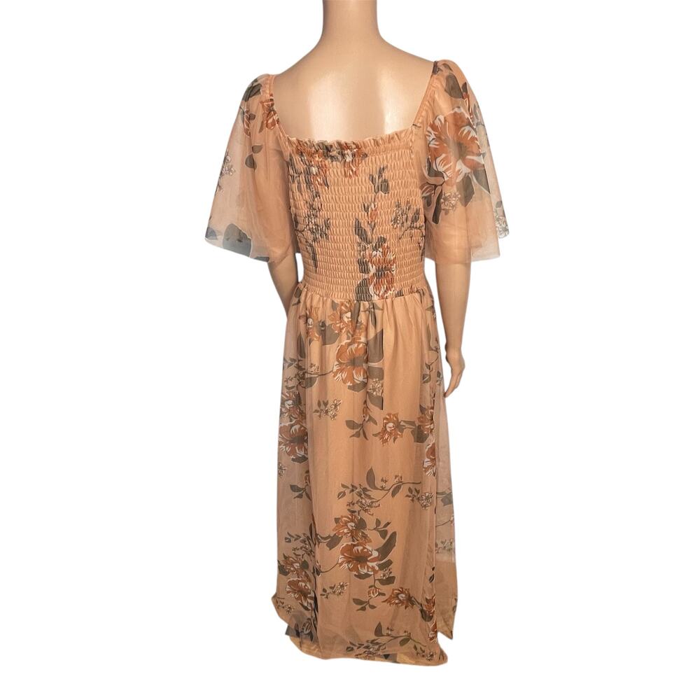 Baltic Born Tivolli Tulle Maxi Dress size 2X copper floral sheer wedding guest - Picture 4 of 11